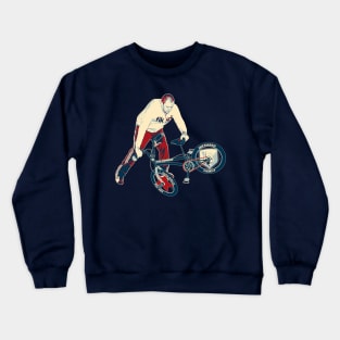 Lee "Huck" Edwards Memorial Piece #3 Posterized Cream Blue Red Crewneck Sweatshirt